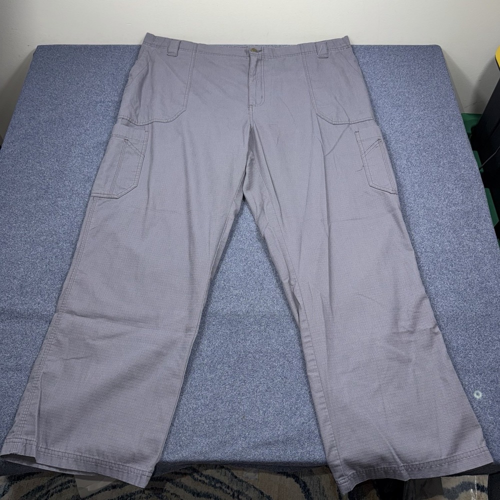 Carhartt Pants Mens 2XL Gray Cargo Regular Fit Ripstop Workwear Utility C54108